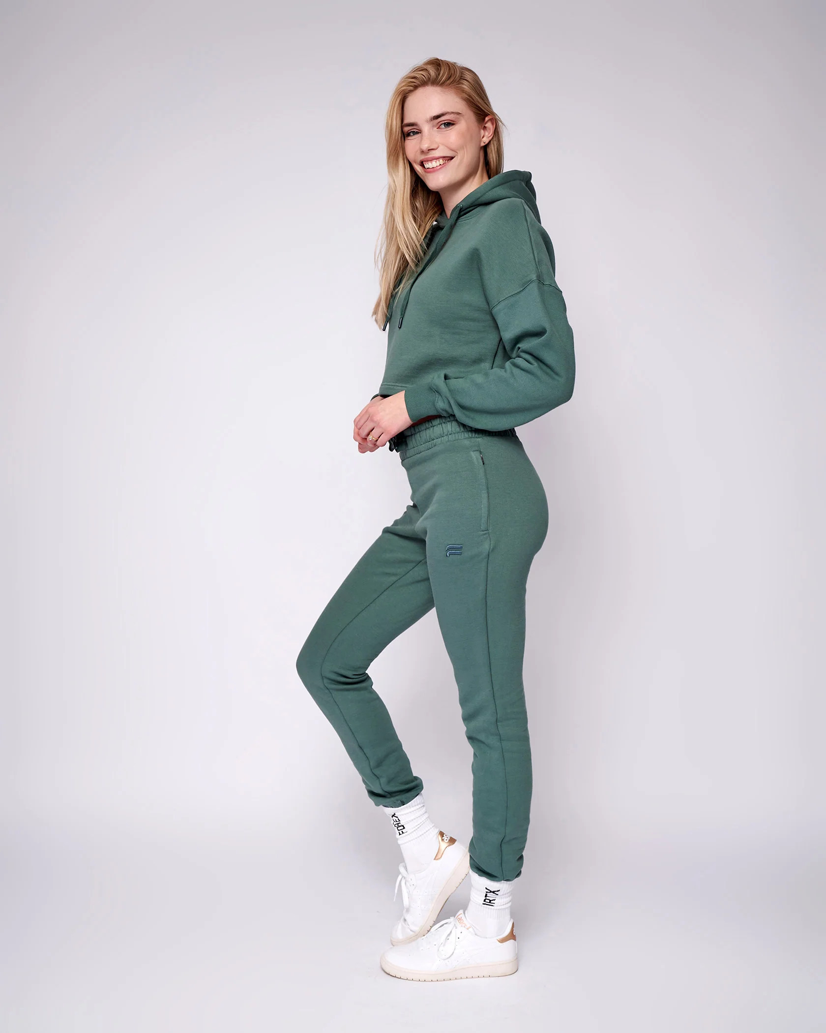 Essential Cropped Hoodie - Pine - Image 5