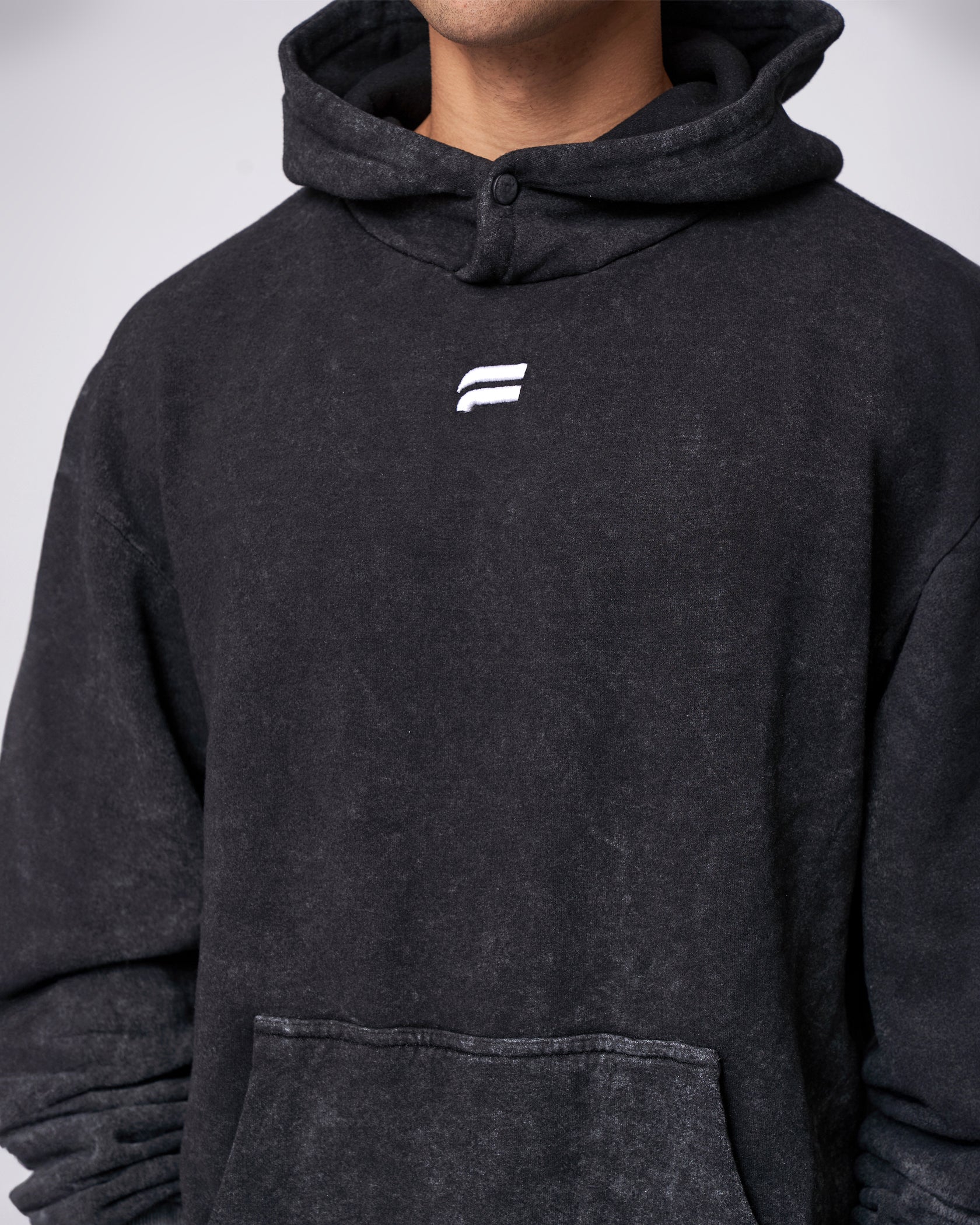 Essential Oversized Hoodie - Washed Grey - Image 5