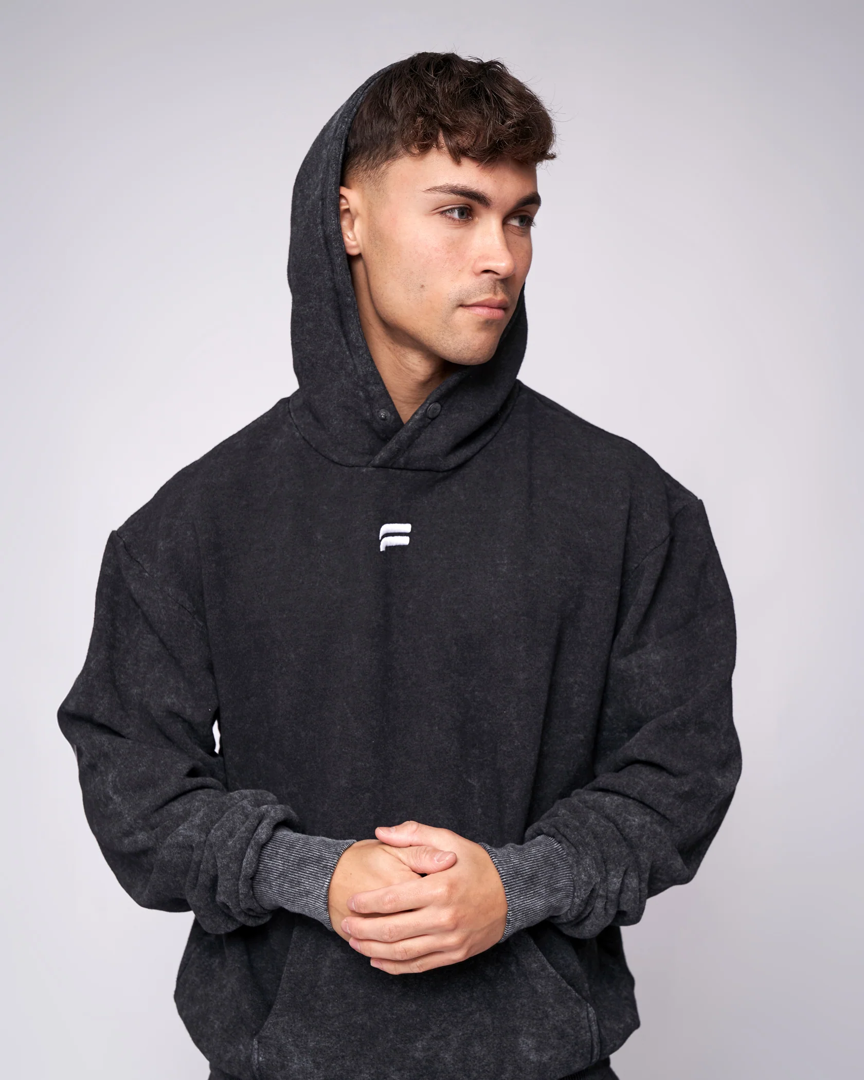Essential Oversized Hoodie - Washed Grey - Image 6