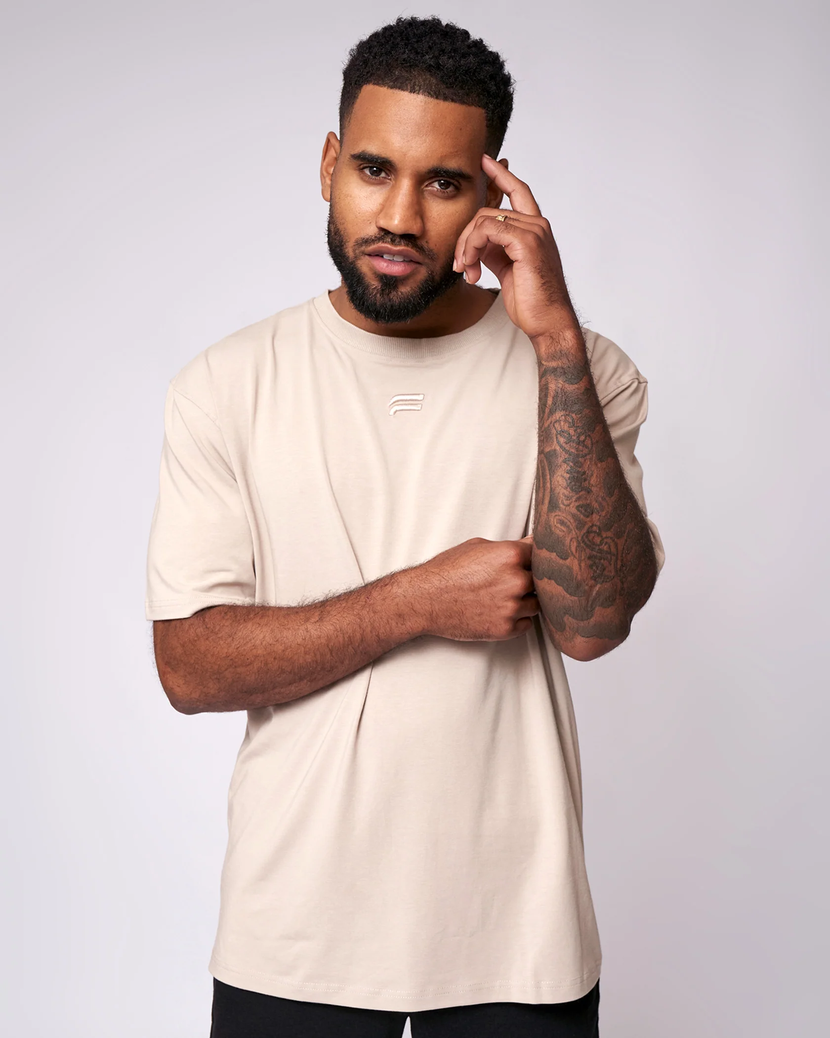 Essential Oversized T-Shirt - Sand - Image 7